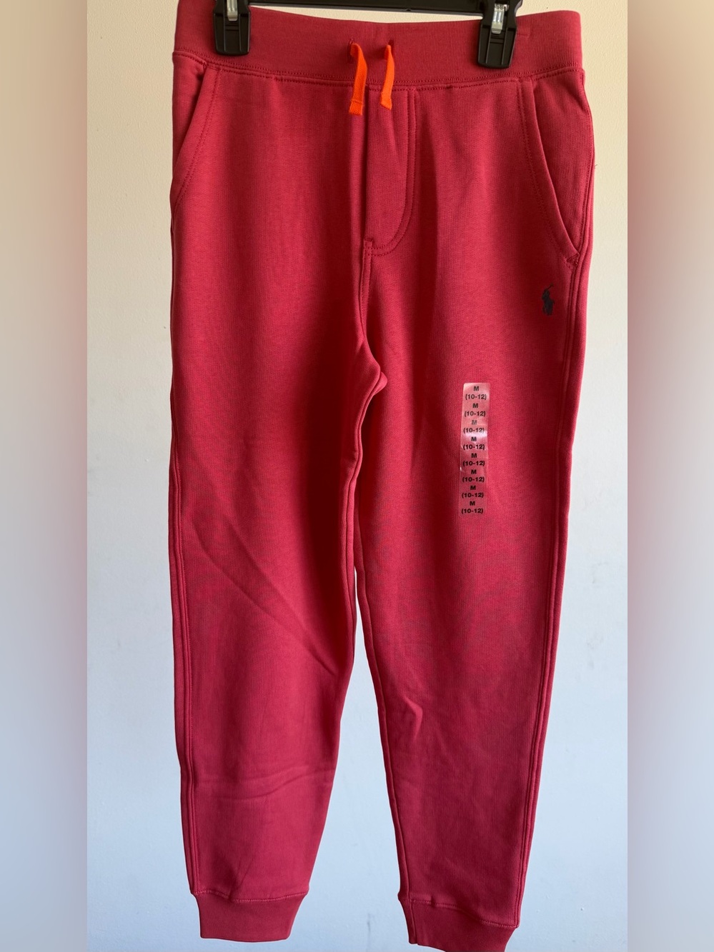 Ralph Lauren POLO Boys Red Jogger Sweatpants Size Medium 10-12